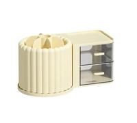 Kioball Cassetto Contenitore per Cosmetici Grande capacità Organizer per Trucco Casa Cura della Pelle Scrivania Pennello Strumento di Stoccaggio Giallo