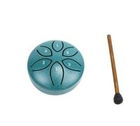 Kioball Mini Batteria A Mano con Linguetta In Acciaio A 6 Toni da 3 Pollici con Bacchette Strumenti Musicali A Percussione Verde Scuro