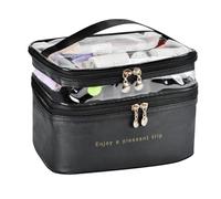 Kioball per Trucchi da Viaggio Nere A Strati, Organizer Trasparente per Cosmetici, Soluzione per Riporre la Cura Della Pelle