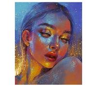 Kioball Pittura Diamante 5D DIY Ritratto di Ragazza Mosaico DIY Diamante Rotondo Pieno Arredamento d'Arte 30X40Cm, A