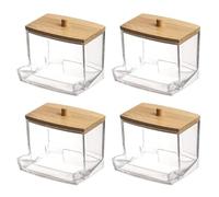 Kioball Porta Cotton Fioc, Dispenser per Cotton Fioc, Contenitore per La Conservazione del Bagno con Coperchio