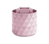 Kioball Portapenne con Grande Capacità di Rotazione A 360°. Organizzatore per Cancelleria con 5 Scomparti, Ideale per Matite, Pennarelli, Trucchi e Forniture per Ufficio e Scuola. Colore Rosa.