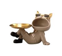 Kioball Scatola Portaoggetti in Resina A Forma di Bulldog, Scultura Artistica per La Decorazione della Casa, Contenitore Multifunzionale per Caramelle. (Beige)