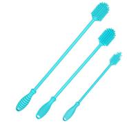 Kioball Set di 3 Spazzole per La Pulizia Delle Bottiglie In Silicone, Spazzole per La Pulizia Delle Bottiglie con Manico Lungo per Contenitori A Collo, Bottiglie D'Acqua