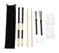Kioball Set di Bacchette per Batteria, Bacchette In Legno 5A, Spazzole per Batteria, Spazzole Metalliche Retrattili per Batteria, Smorzatori per Batteria, per Bambini e Adulti