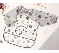 Kiokids Bavaglino impermeabile con maniche grigio