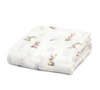 Kiokids | Coniglietti di mussola | Collezione Petit Moments | 70% bambù e 30% cotone | Grande morbidezza | Termoclimatico & Antibatterico | Crema solare UV | Certificato OEKOTEX | +0 mesi | 120x120cm