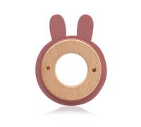 Kiokids Massaggiagengive In Legno E Silicone Rosa Coniglietto