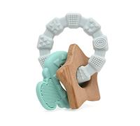Kiokids Massaggiagengive Legno E Silicone Verde E Grigio Chiavi +3 Mesi