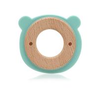 Kiokids Massaggiatore in legno e silicone verde orsetto + 3 mesi