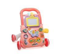 Kiokids - Pinze di attività rosa, deambulatore multifunzione con pianoforte, lavagna e giochi interattivi