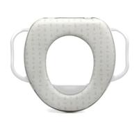 Kiokids | Riduttore WC grigio con maniglie per bambini +12 mesi | Imbottito e sicuro | Facile da pulire | Maniglie per il comfort | Paraspruzzi | Compatibile con i servizi igienici standard