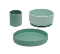 Kiokids Set Piatti 3 Pezzi In Silicone Verde Salvia