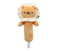 KIOKIDS | Sonaglio peluche leone per bambini | morbido e sicuro dalla nascita | stimola l'orecchio, il tatto e la coordinazione | facile da afferrare per le mani piccole, lavabile e adatto per il