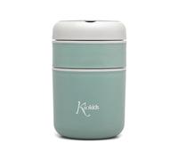 Kiokids | Thermos in acciaio inox con cucchiaio | Acciaio inossidabile resistente | Guarnizioni in silicone | Due scomparti indipendenti | Include pratico cucchiaio | Verde Salvia