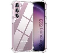 KIOMY Custodia trasparente per Samsung Galaxy S23 5G, cover protettiva antiurto posteriore rigida in PC + TPU flessibile lunetta rialzata design ibrido Slim Fit con angoli airbag
