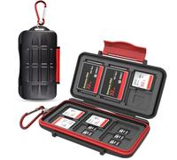 Kiorafoto 36 Slot Porta Schede per 18 TF + 12 SD + 6 CF Memoria Card Custodia Memoria Storage Wallet, MSD Micro SD SDHC SDXC SDUC Memory Cards con moschettone