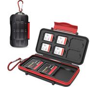 Kiorafoto 9 Slot Porta Schede SD Cf Per 6 Schede SD e 3 Schede Compact Flash CF, Custodia Professionale Impermeabile e Antiurto Per Custodia Memoria SDHC SDXC CF, Custodia Protettiva Con Moschettone