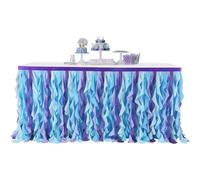 Kioriur Gonna da tavolo in salice riccio - Tovaglia in filo tutù | Forniture per decorazioni per feste di compleanno, matrimoni, rivelazioni di genere, banchetti