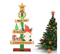 Kioriur Ornamento Da Tavolo In Legno Di Natale - Albero Di Natale Da Tavolo con Parole,decorazione Da Tavolo Da Ufficio Di Natale Carina Di Natale