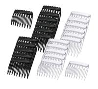 Kioriur Pinze per pettine per capelli, pettini laterali per capelli, pettine francese 24 pezzi pettine a velo | pettini per capelli decorativi neri e chiari, clip per pettine per capelli per vele