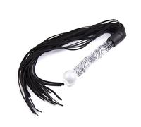 Kiotos Fancy Black Flogger with Glass Handle
