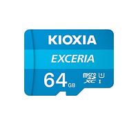 KIOXIA 64GB EXCERIA microSD Memory Card U1 Class 10 100MB/s Max Read Speed, Full HD Video Recording