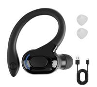 Kioylmo Auricolare Bluetooth Mono Senza Fili V5.2, Auricolare Bluetooth Singolo con Microfono Integrato, Auricolari a Mani Libere, Gancio Anticaduta 360°, Cuffie Compatibile con iPhone, Android e PC