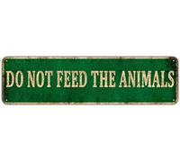KIOZIY Segnale di avvertimento in metallo latta 10,2 x 40,6 cm Do Not Feed The Animals Zoo Safari avviso avviso segnale
