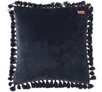Kip&Co Copertura Cuscino In Velluto Blu Petrolio Con Frange Da 20 Pollici