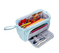 Kiperline Astuccio, grande capacità, pieghevole, astuccio per matite, colore blu, Blu, Astuccio