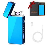 KIPIDA Accendino Elettrico, USB Accendino Elettronico Touchscreen Antivento Senza Fiamma Accendino Doppio Arc Plasma USB Ricaricabile Accendino,Regali di San Valentino,Camino/Campeggio,Regali Uomini