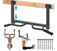 Kipika Barra per Trazioni, Barra Trazioni Muro Barra per Chin up Resistente, 4 Livelli di Altezza, Impugnatura Multiangolo Anelli per Accessori, Ideale per l'allenamento in Palestra a Casa