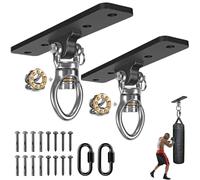 Kipika Gancio per sacco pesante da parete, girevole, resistente, staffa per sacco da boxe, per casa, palestra, interni, lunghezza regolabile per sacco da kickboxing, Muay Thai, Speed Bag (B-nero, 2