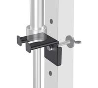 Kipika Supporto per bilanciere olimpico per power rack da 7,6 x 7,6 cm con fori da 1,3 cm, gancio per barra singola, montaggio a scorrimento senza fori, accessorio per la palestra in acciaio