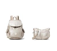 Kipling City Pack S, Zaino Donna, Argento (Silver Metallic Glow), Taglia unica IZELLAH, Borse a Tracolla, Donna, Argento (Metallic Glow), Taglia unica