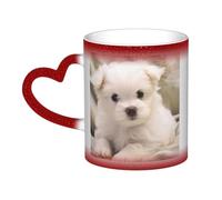 KIPOSTYZTT Tazza magica da 325 ml con cucciolo maltese che cambia colore, tazza da caffè sublimata, tazza in ceramica sensibile al calore, regalo per uomo e donna, 3 colori disponibili