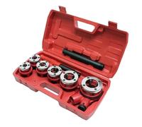 Kippen 1182CX - Set di Attrezzi per la Filettature di Tubi Idraulici Composto da: Cricchetto Manico con Impugnatura + Prolunga + 6 Filiere da 1/4" - 3/8" - 1/2" - 3/4" - 1" - 1.1/4"