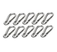 Kippen 1202DX - Confezione da 10 Pezzi di Moschettone da Pompiere in Acciaio Zincato. Dimensioni: 80X8 mm.