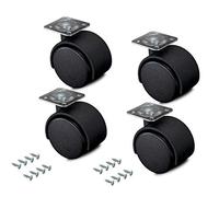 kippen 1614K1 - SET DI 4 RUOTE GEMELLATE DA MM.40 CON PIASTRA GIREVOLE
