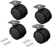 kippen 1614X1 - SET DI 4 RUOTE GEMELLATE DA MM.40 CON PIASTRA GIREVOLE