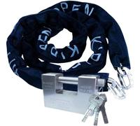 kippen 2011BX - Kit Sicurezza per Auto, Moto e Scooter, Composto da: Catena Antifurto misura 10x1200 mm + Lucchetto Cementato Antiscasso 90 mm.