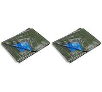 Kippen 6056CX - Telone Occhiellato Bicolore con Grammatura da 90 g/m². Taglia 4X5 (20 m²) Verde/Blu (Confezione da 2)