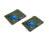 Kippen 6056K - Confezione da 2 pezzi di Telone Occhiellato Bicolore Misura 2x3 mt. Grammatura 90 g/m²