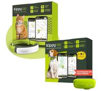 Kippy Bundle GPS per Gatto e Cane - Set da 2, 1 Collare GPS per Gatto e 1 GPS per Cane - Monitoraggio di Salute e Attività