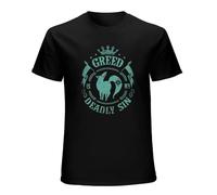 kipzzz Men's T-Shirts The Seven Deadly Sins Ban Fox's sin of Greed Black M