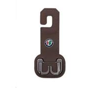 KIQETCLL Ganci Premium in Pelle per Sedile Auto, Doppio Gancio per Alfa Romeo Spider 2003 2004 2005 2006, Pratico per Borse e Oggetti, Accessorio Organizzatore per Auto di qualità, Uno,Brown