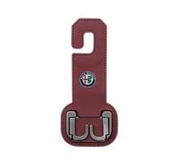 KIQETCLL Ganci Premium in Pelle per Sedile Auto, Doppio Gancio per Alfa Romeo Tonale 2022 2023 2024 2025, Pratico per Borse e Oggetti, Accessorio Organizzatore per Auto di qualità, Uno,Red