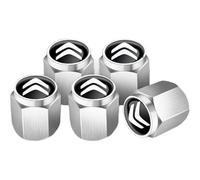 KIQETCLL Tappo Valvola in Lega di Alluminio per Citroen DS4 2010 2011 2012 2013 2014, Antipolvere e Antigoccia, con Guarnizione per Tenuta Stabile, Adatto per Pneumatici Auto,Silver