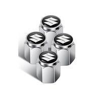 KIQETCLL Tappo Valvola in Lega di Alluminio per Suzuki Vitara 3 Doors 2005 2006 2007 2008, Antipolvere e Antigoccia, con Guarnizione per Tenuta Stabile, Adatto per Pneumatici Auto,Silver